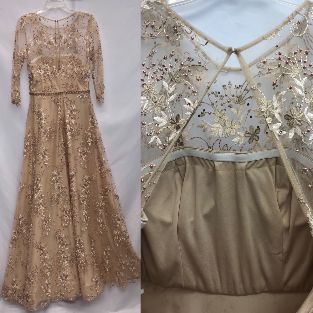 MonCheri, Cameron Blake 3/4 sleeves mother of bride fit and flare gown - Picture 7 of 16